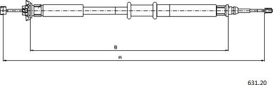 Cabor 631.20 - Cavo comando, Freno stazionamento autozon.pro