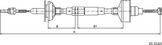 Cabor 10.3143 - Cavo comando, Comando frizione autozon.pro