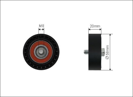 Caffaro 435-00 - Galoppino / Guidacinghia, Cinghia Poly-V autozon.pro