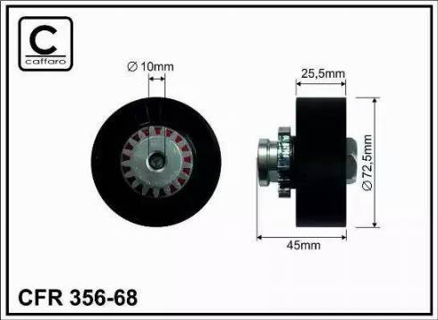 Caffaro 356-68 - Galoppino / Guidacinghia, Cinghia Poly-V autozon.pro