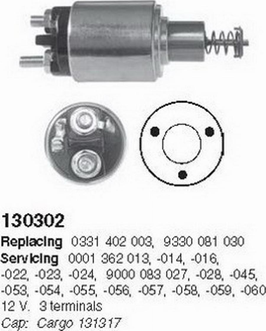 Cargo 130302 - Elettromagnete, Motore d'avviamento autozon.pro