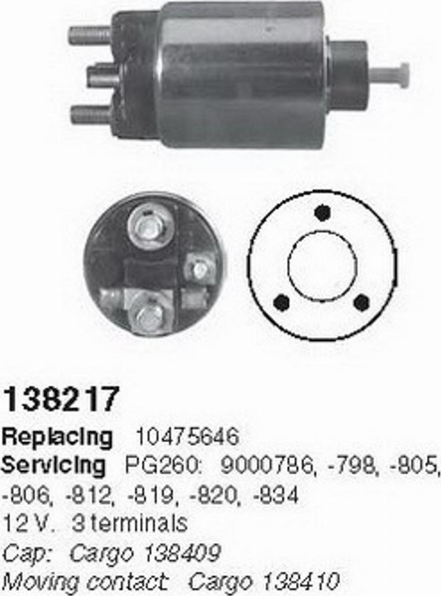 Cargo 138217 - Elettromagnete, Motore d'avviamento autozon.pro