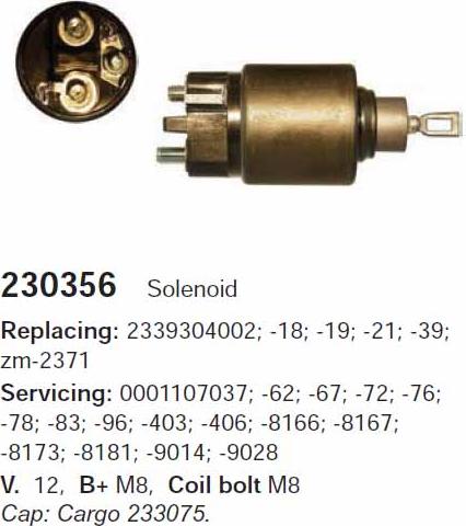 Cargo 230356 - Elettromagnete, Motore d'avviamento autozon.pro