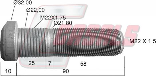 Casals 21491 - Bullone ruota autozon.pro