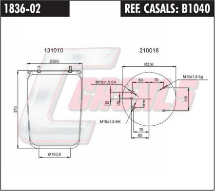 Casals B1040 - Soffietto, Sospensione pneumatica autozon.pro