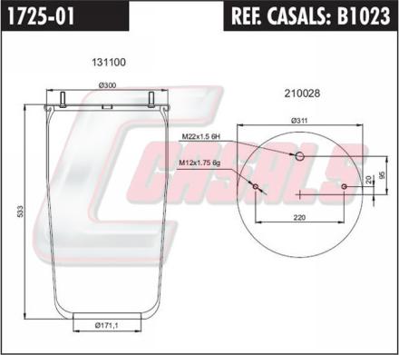 Casals B1023 - Soffietto, Sospensione pneumatica autozon.pro