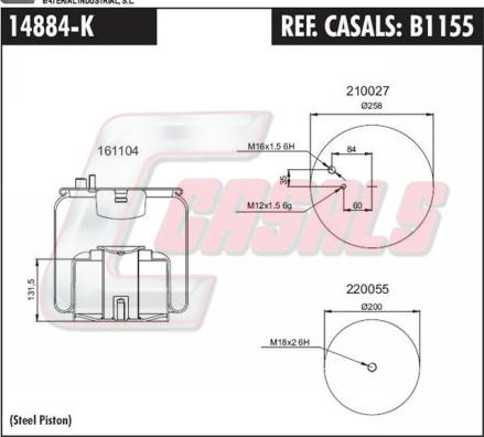 Casals B1155 - Soffietto, Sospensione pneumatica autozon.pro