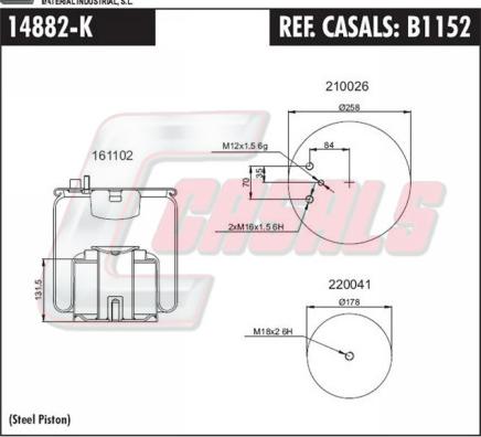 Casals B1152 - Soffietto, Sospensione pneumatica autozon.pro