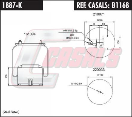 Casals B1168 - Soffietto, Sospensione pneumatica autozon.pro