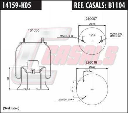 Casals B1104 - Soffietto, Sospensione pneumatica autozon.pro