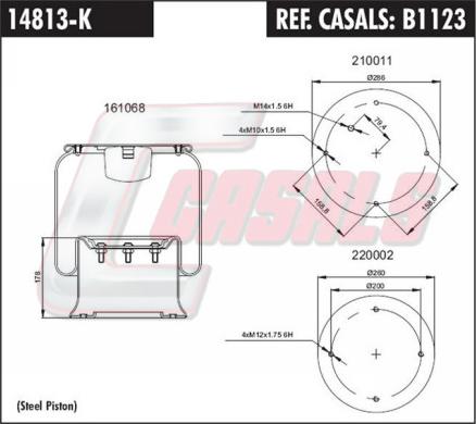 Casals B1123 - Soffietto, Sospensione pneumatica autozon.pro