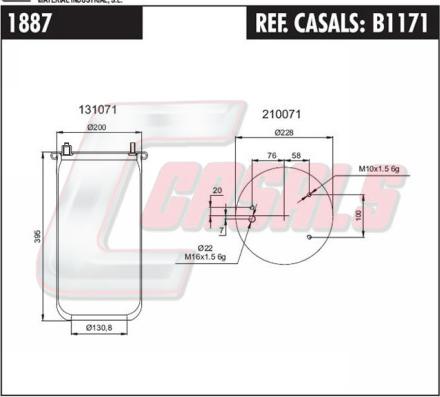 Casals B1171 - Soffietto, Sospensione pneumatica autozon.pro