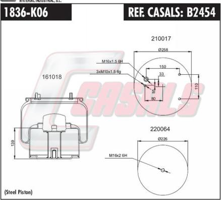 Casals B2454 - Soffietto, Sospensione pneumatica autozon.pro