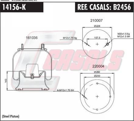 Casals B2456 - Soffietto, Sospensione pneumatica autozon.pro