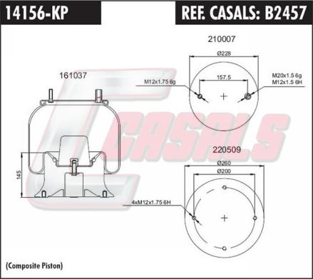 Casals B2457 - Soffietto, Sospensione pneumatica autozon.pro