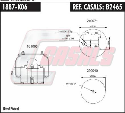 Casals B2465 - Soffietto, Sospensione pneumatica autozon.pro