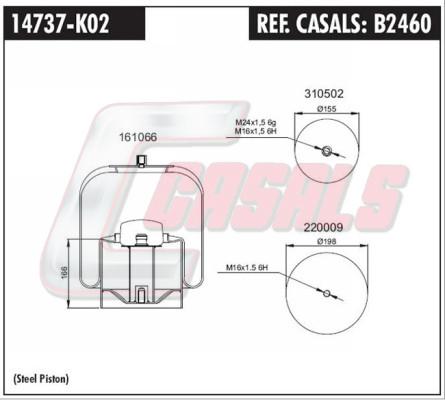 Casals B2460 - Soffietto, Sospensione pneumatica autozon.pro