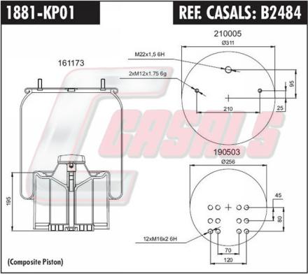 Casals B2484 - Soffietto, Sospensione pneumatica autozon.pro