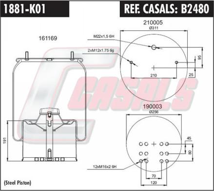 Casals B2480 - Soffietto, Sospensione pneumatica autozon.pro