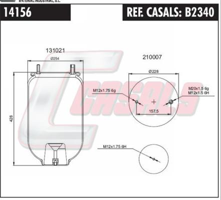 Casals B2340 - Soffietto, Sospensione pneumatica autozon.pro