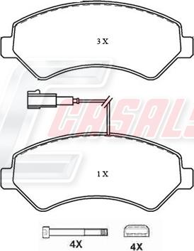 Casals BKM466 - Kit pastiglie freno, Freno a disco autozon.pro