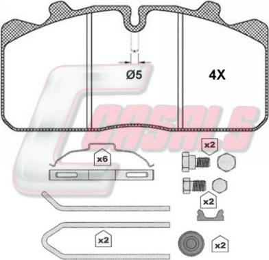 Casals BKM1279 - Kit pastiglie freno, Freno a disco autozon.pro