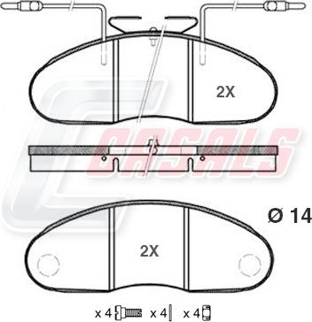 Casals BKM791 - Kit pastiglie freno, Freno a disco autozon.pro