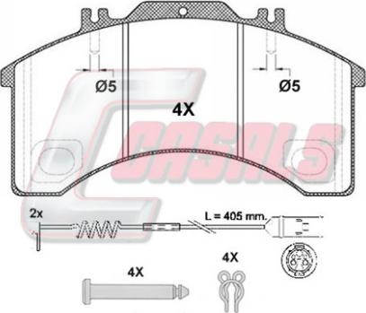 Casals BKM770 - Kit pastiglie freno, Freno a disco autozon.pro