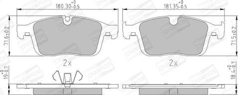 Champion 573808CH - Kit pastiglie freno, Freno a disco autozon.pro