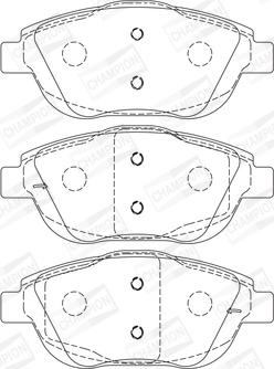 Champion 573264CH - Kit pastiglie freno, Freno a disco autozon.pro