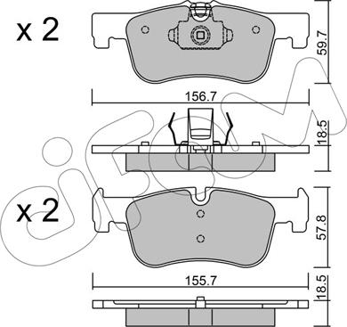 Cifam 822-959-0 - Kit pastiglie freno, Freno a disco autozon.pro