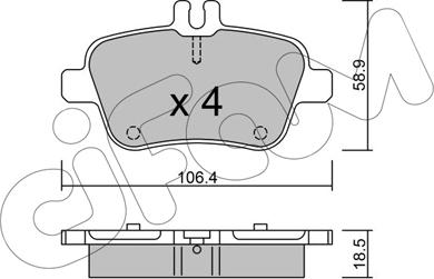 Cifam 822-966-0 - Kit pastiglie freno, Freno a disco autozon.pro