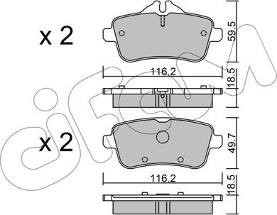 Cifam 822-968-0 - Kit pastiglie freno, Freno a disco autozon.pro