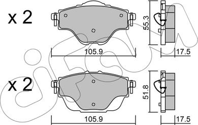 Cifam 822-988-0 - Kit pastiglie freno, Freno a disco autozon.pro