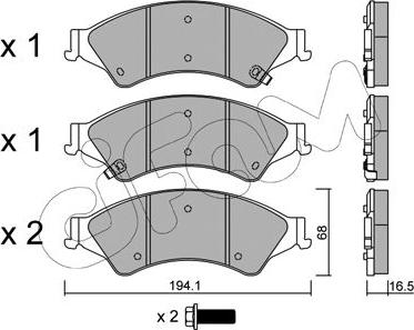 Cifam 822-971-0 - Kit pastiglie freno, Freno a disco autozon.pro