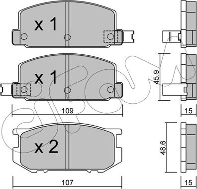 Cifam 822-498-0 - Kit pastiglie freno, Freno a disco autozon.pro