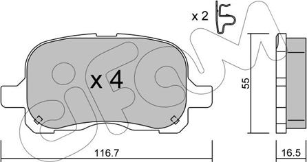 Cifam 822-442-0 - Kit pastiglie freno, Freno a disco autozon.pro