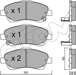 Cifam 822-450-0 - Kit pastiglie freno, Freno a disco autozon.pro