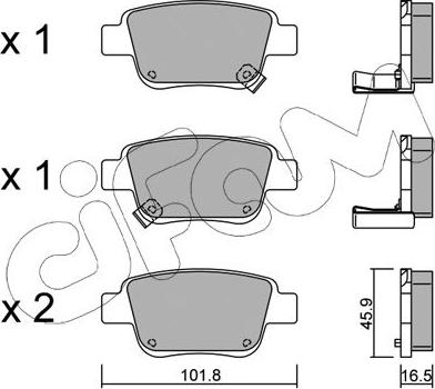 Cifam 822-451-0 - Kit pastiglie freno, Freno a disco autozon.pro