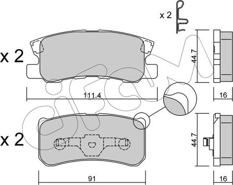 Cifam 822-400-1 - Kit pastiglie freno, Freno a disco autozon.pro