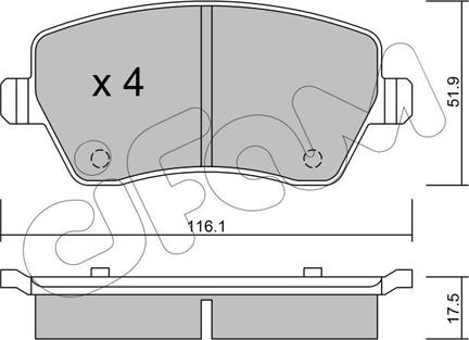 Cifam 822-485-0 - Kit pastiglie freno, Freno a disco autozon.pro