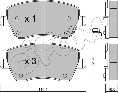 Cifam 822-485-1 - Kit pastiglie freno, Freno a disco autozon.pro