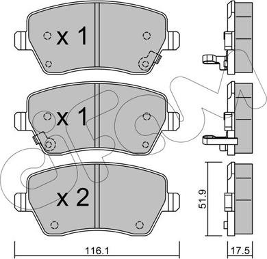 Cifam 822-485-2 - Kit pastiglie freno, Freno a disco autozon.pro