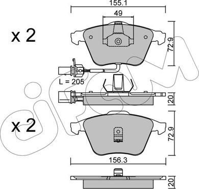 Cifam 822-549-0 - Kit pastiglie freno, Freno a disco autozon.pro