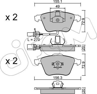 Cifam 822-549-1 - Kit pastiglie freno, Freno a disco autozon.pro