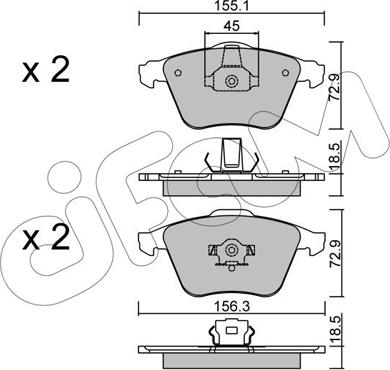 Cifam 822-549-3 - Kit pastiglie freno, Freno a disco autozon.pro