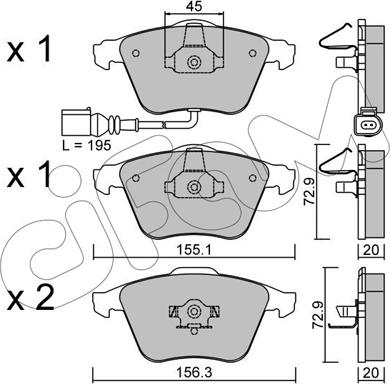 Cifam 822-549-2 - Kit pastiglie freno, Freno a disco autozon.pro