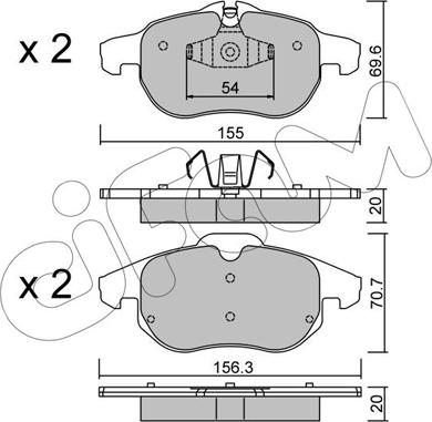 Cifam 822-540-4 - Kit pastiglie freno, Freno a disco autozon.pro