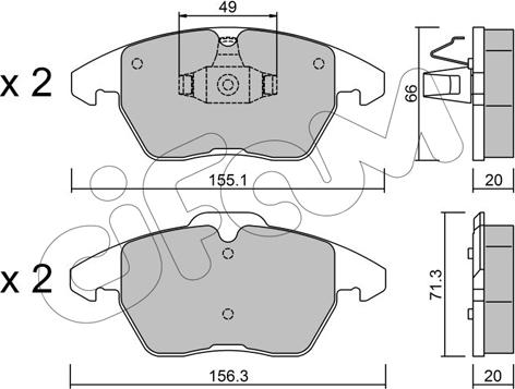 Cifam 822-548-2 - Kit pastiglie freno, Freno a disco autozon.pro