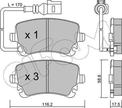 Cifam 822-554-0 - Kit pastiglie freno, Freno a disco autozon.pro